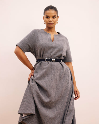 Universal Standard Saskia Ponte Dress - Herringbone Tweed