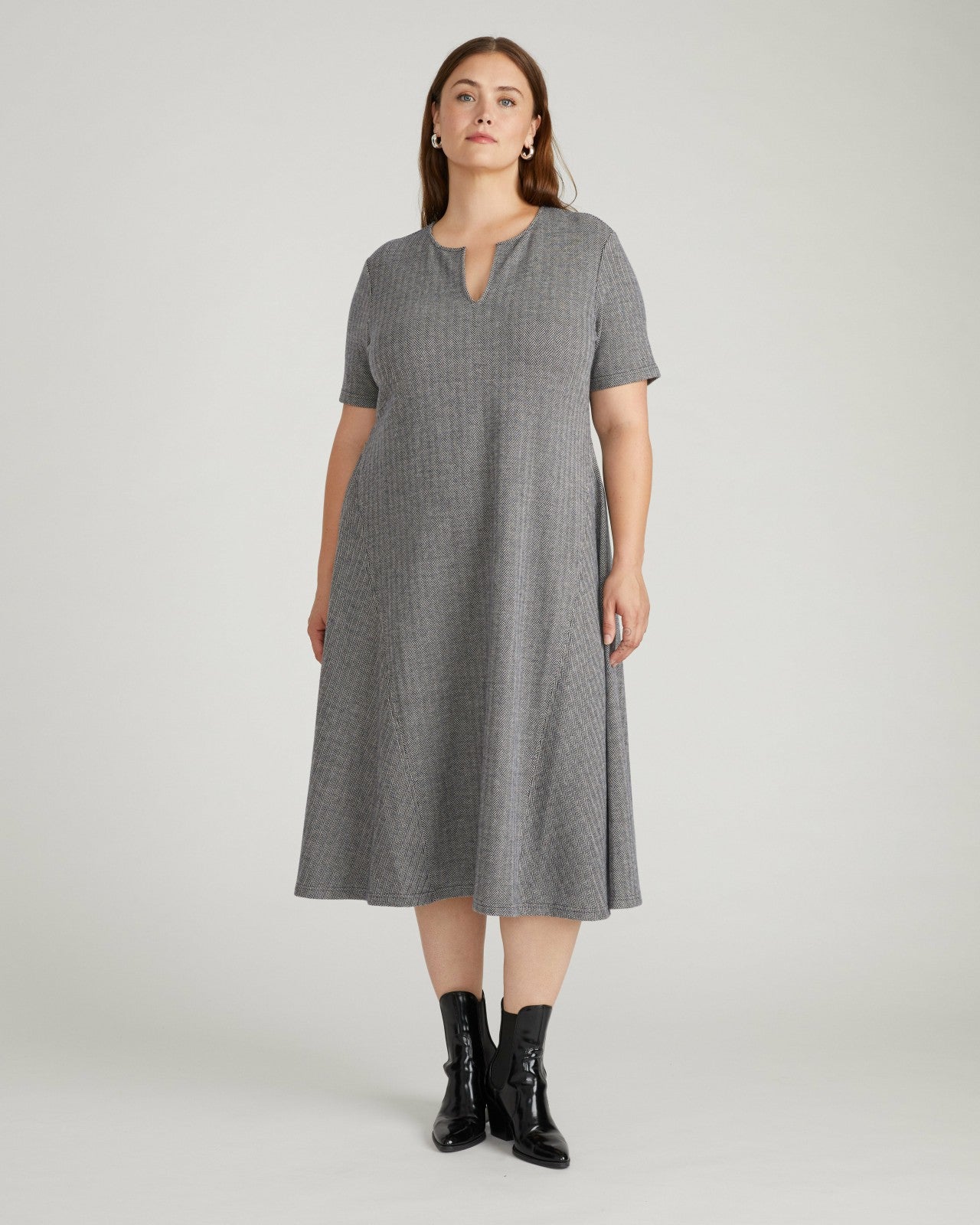Universal Standard Saskia Ponte Dress - Herringbone Tweed
