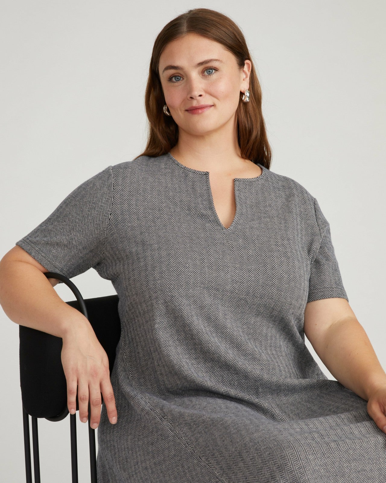 Universal Standard Saskia Ponte Dress - Herringbone Tweed