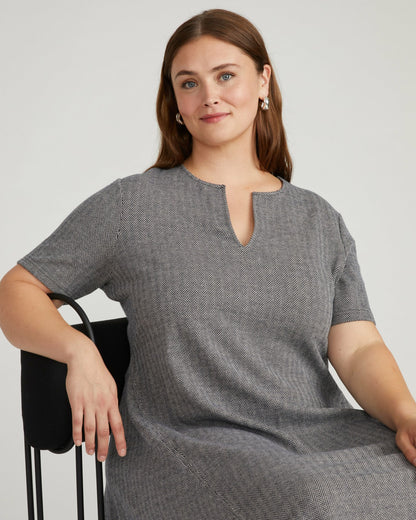 Universal Standard Saskia Ponte Dress - Herringbone Tweed
