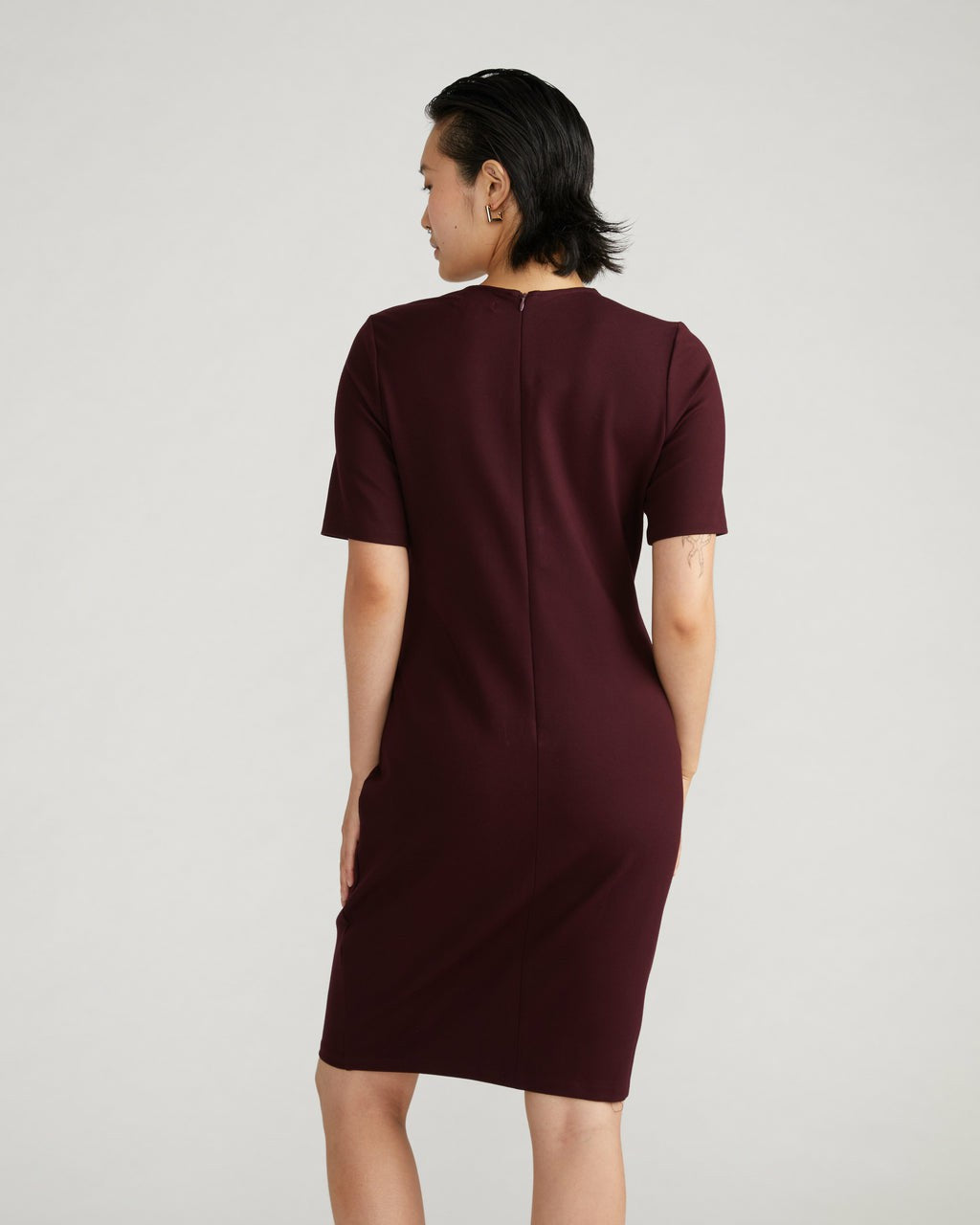 Universal Standard Envelope Neck Ponte Dress - Black Cherry