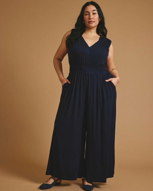 Universal Standard Zoey Liquid Jersey Jumpsuit - Midnight