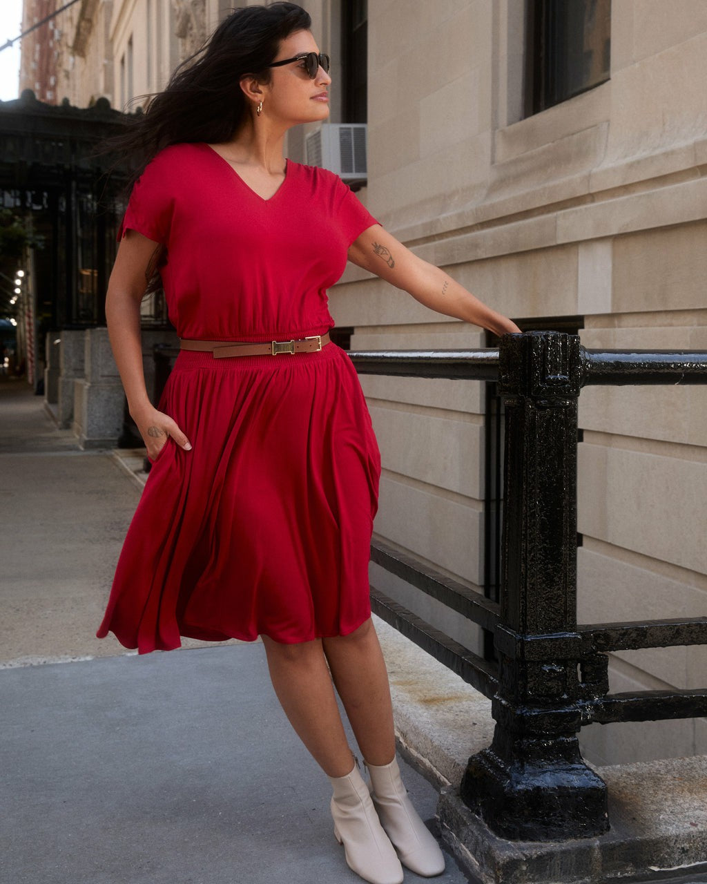 Universal Standard Minetta Liquid Jersey Dress - New York Red