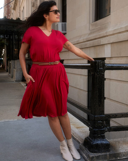 Universal Standard Minetta Liquid Jersey Dress - New York Red