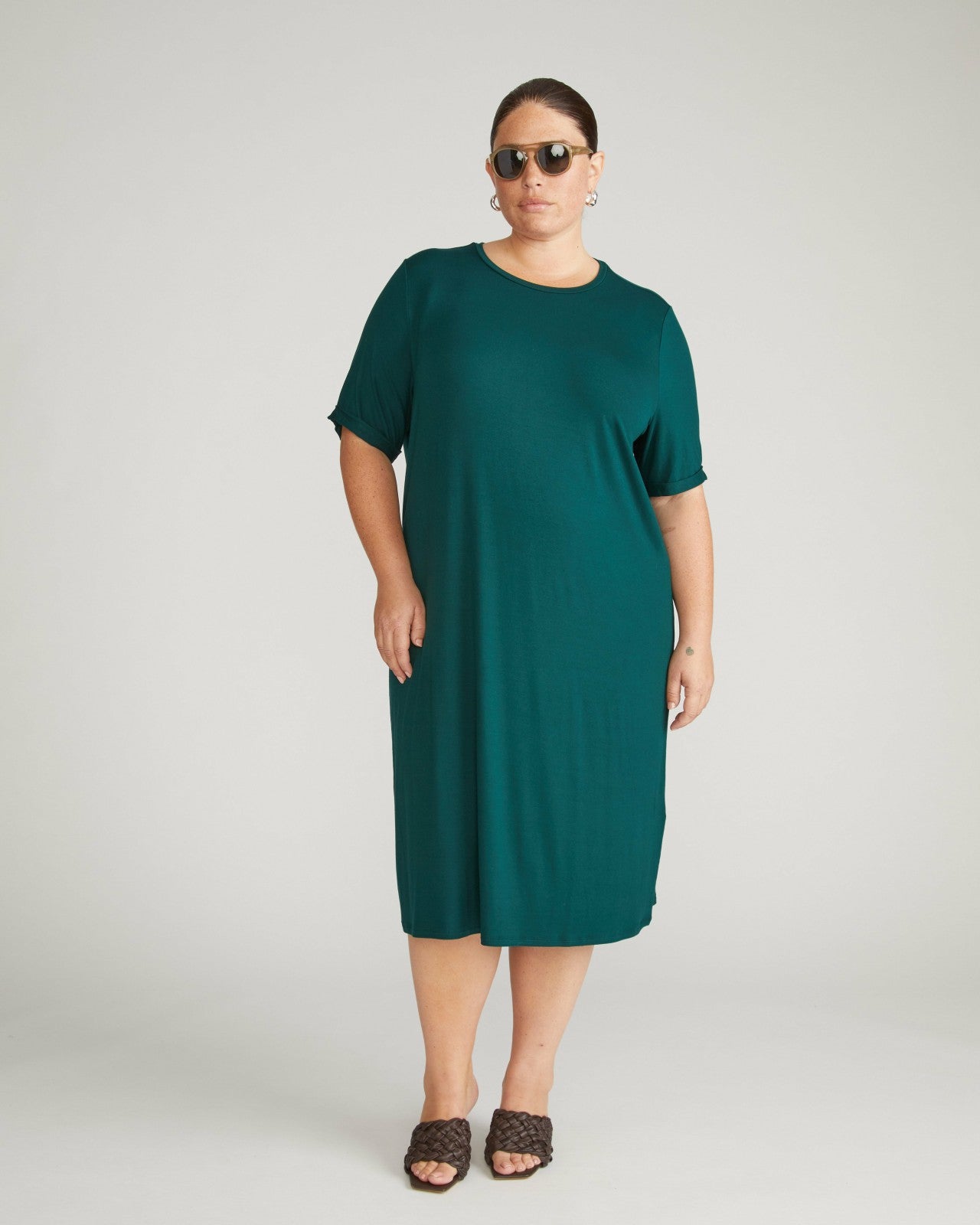 Universal Standard Lily Liquid Jersey Dress - Forest Green