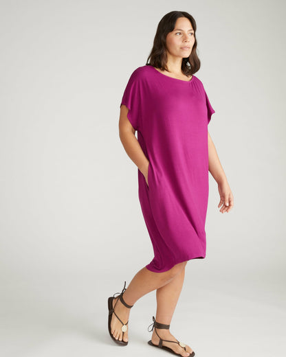 Universal Standard Helen Liquid Jersey Shift Dress - Rothko Purple