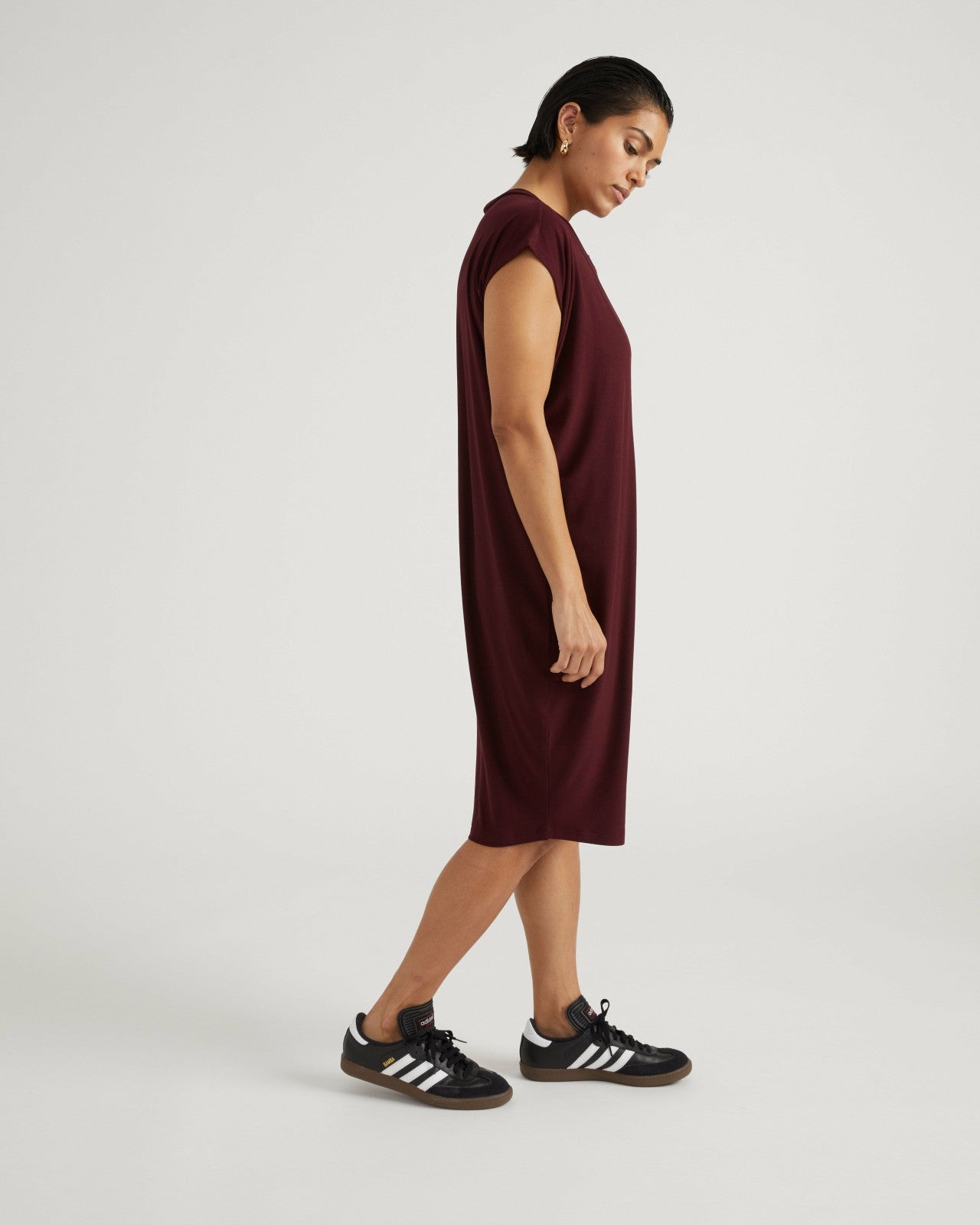 Universal Standard Carrea Relaxed Liquid Jersey Dress - Black Cherry