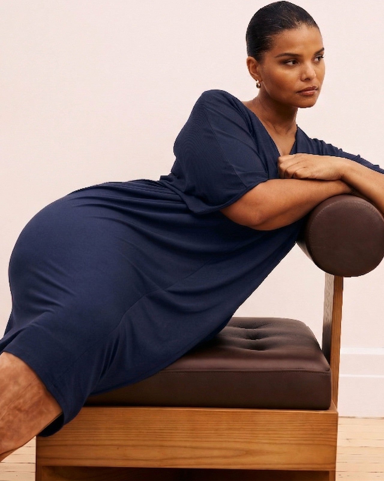 Universal Standard Teresa Liquid Jersey V-Neck Dress - Midnight