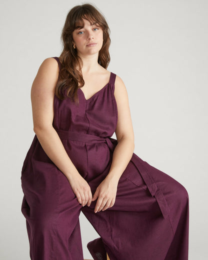 Universal Standard Promenade Linen Blend Jumpsuit - Acai