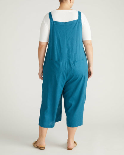 Universal Standard Kora Linen Blend Overalls - Ink Blue