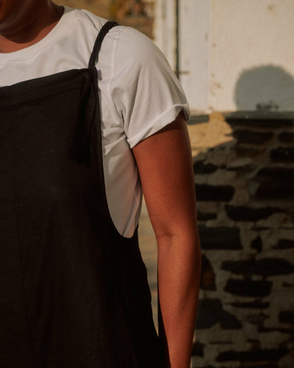 Universal Standard Kora Linen Blend Overalls - Black