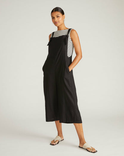 Universal Standard Kora Linen Blend Overalls - Black