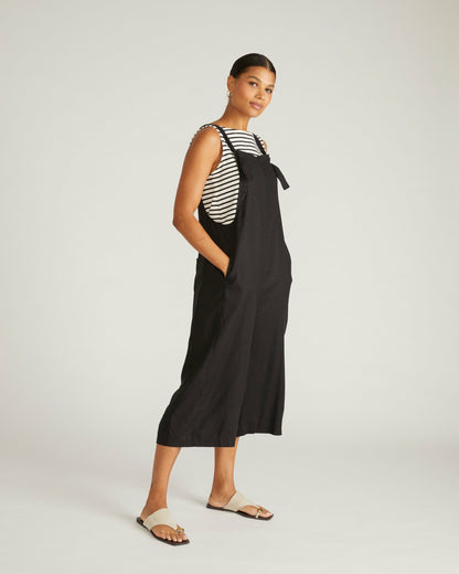 Universal Standard Kora Linen Blend Overalls - Black