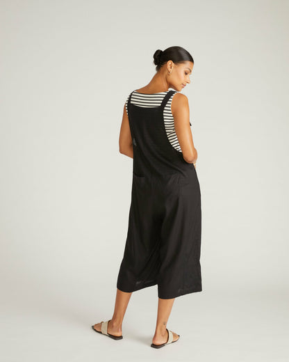 Universal Standard Kora Linen Blend Overalls - Black