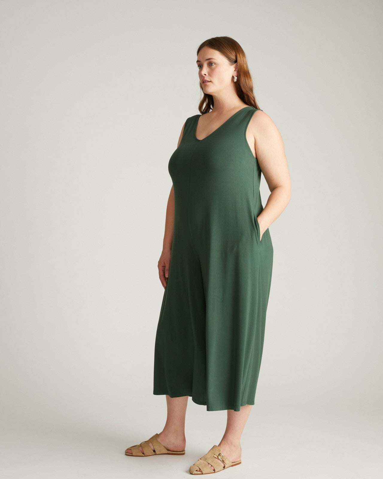Universal Standard Sunny Divine Jersey Jumpsuit - Conifer