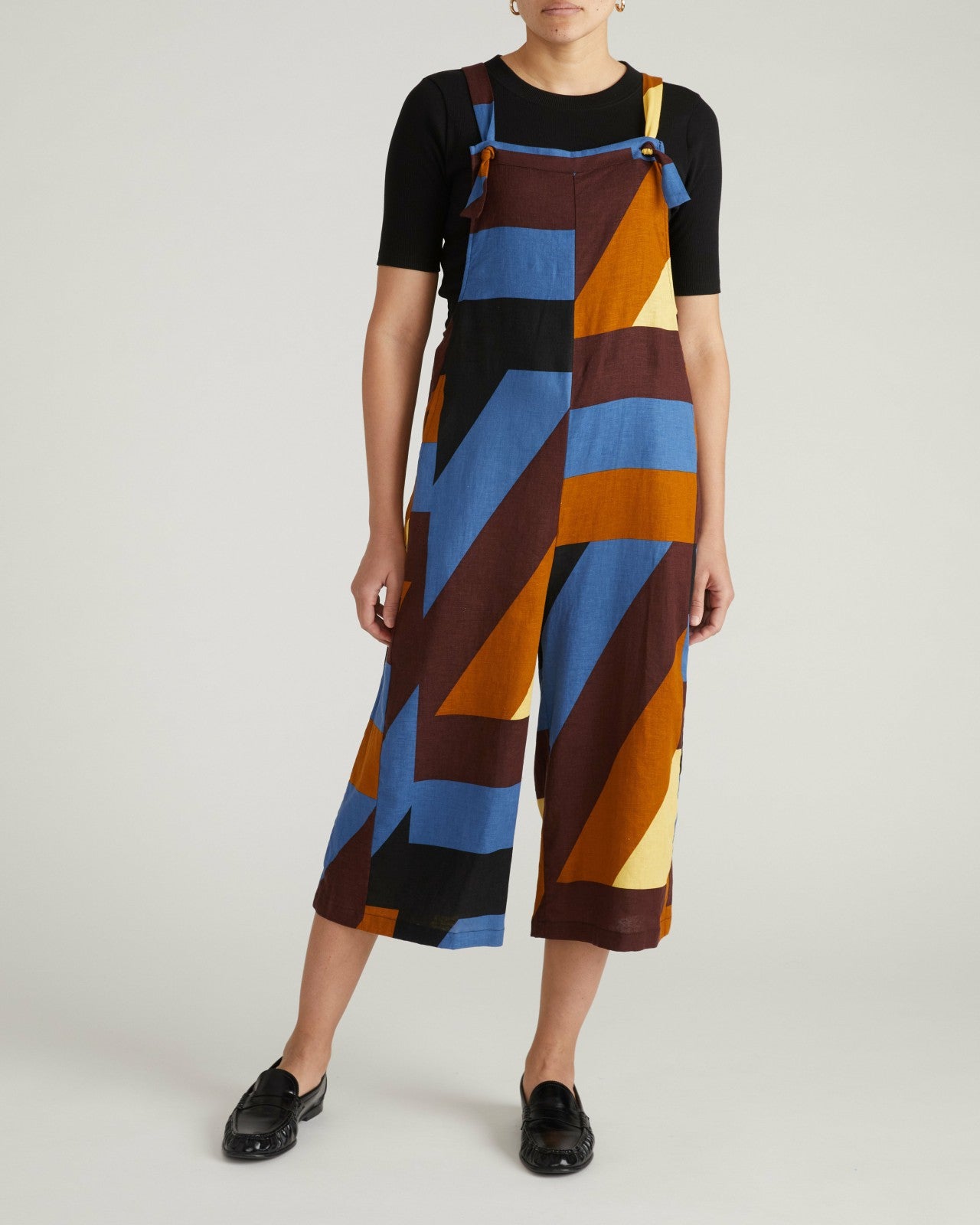 Universal Standard Kora Linen Blend Overalls - Beach Ombra Print