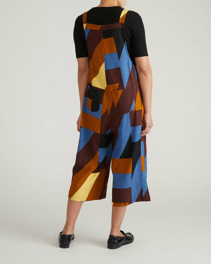 Universal Standard Kora Linen Blend Overalls - Beach Ombra Print