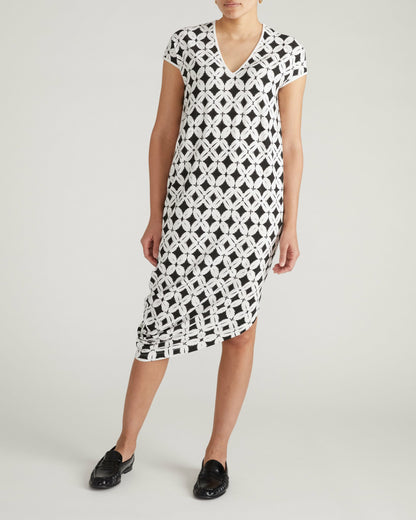Universal Standard Iconic Geneva V-Neck Dress - Eclipse Print