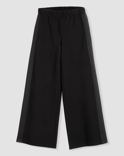 Universal Standard Stephanie Wide Leg Stripe Ponte Pants 30 Inch - Black with Black Strip