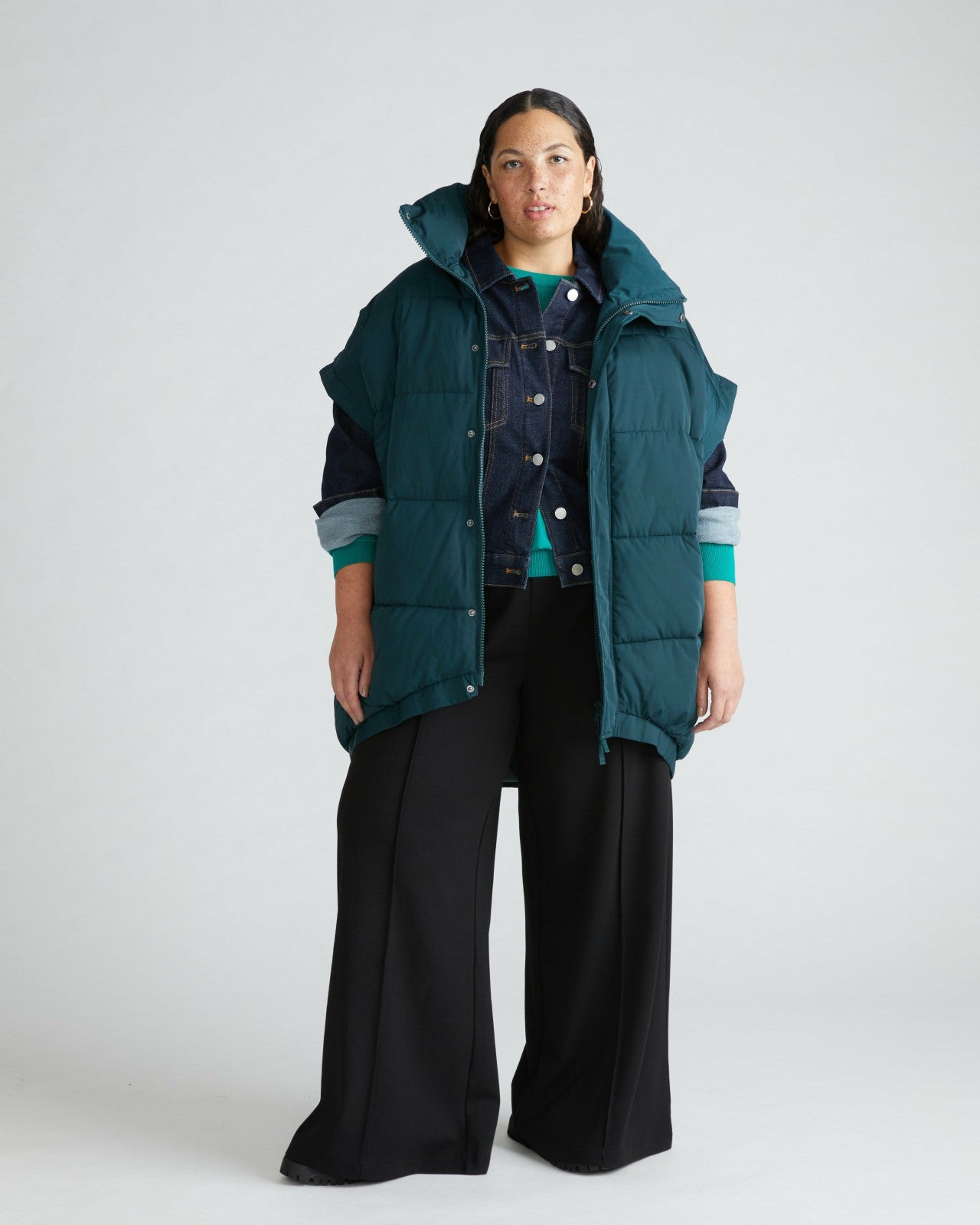 Universal Standard Pam Pintuck Wide Leg Ponte Pants - Black