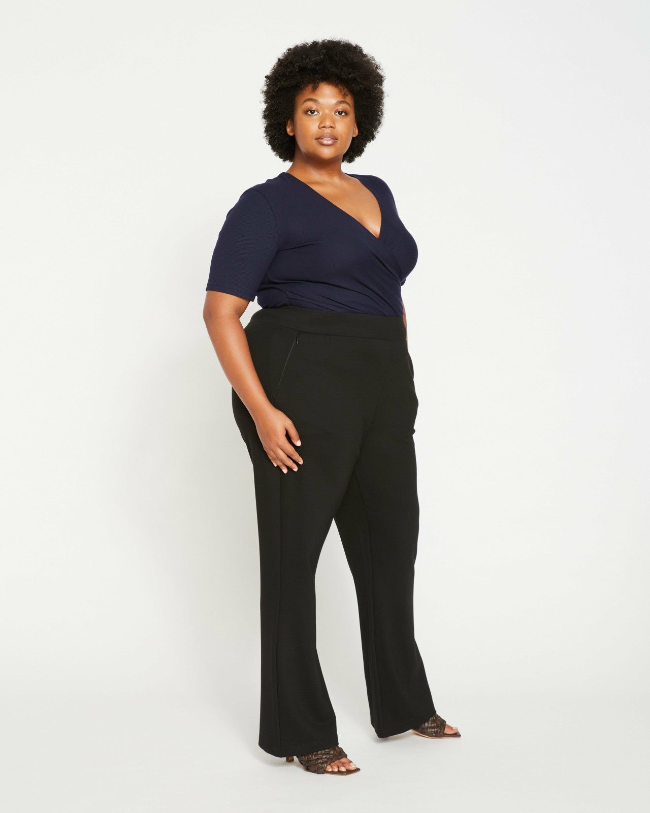 Universal Standard Pull On Bootcut Ponte Pants - Black