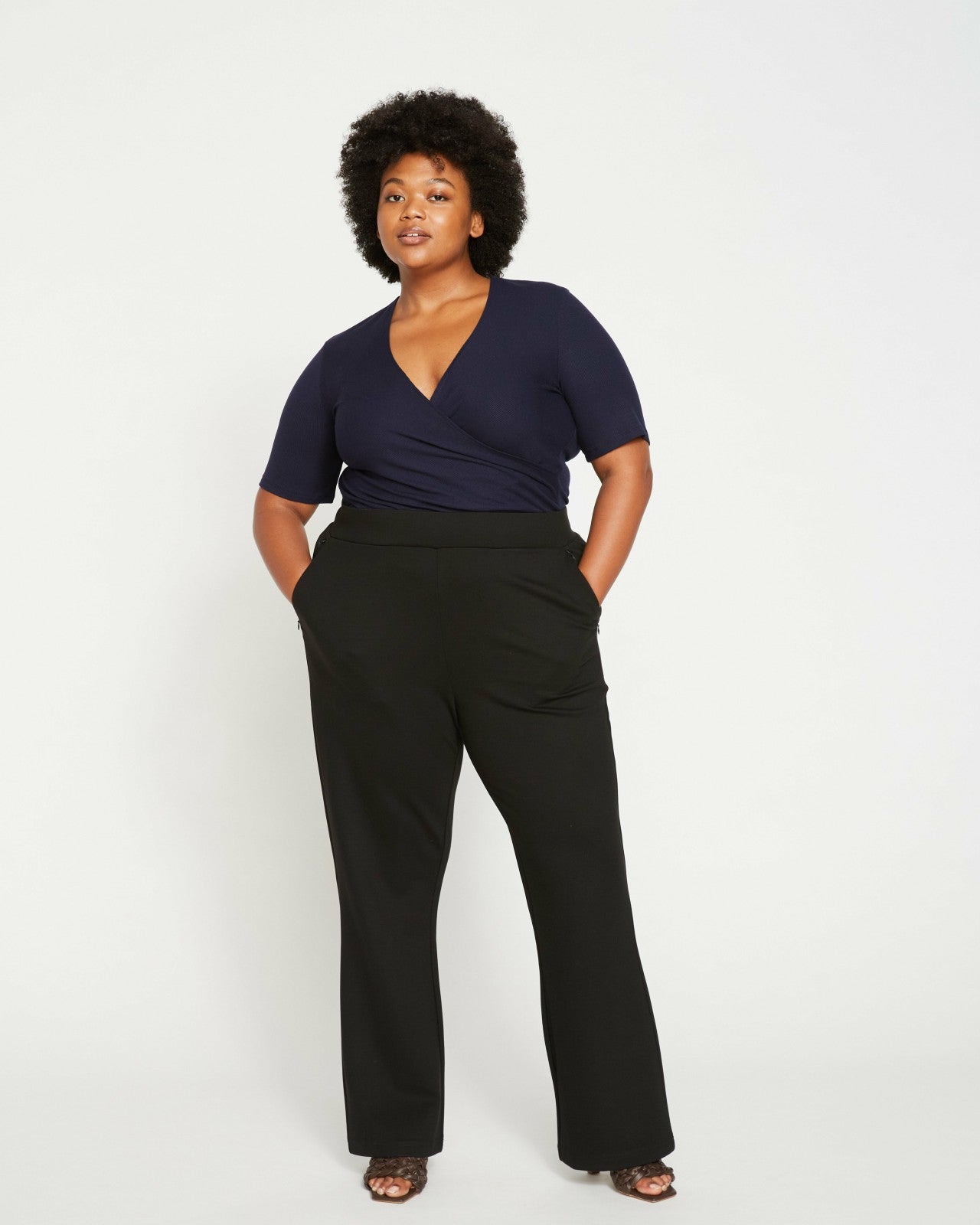 Universal Standard Pull On Bootcut Ponte Pants - Black