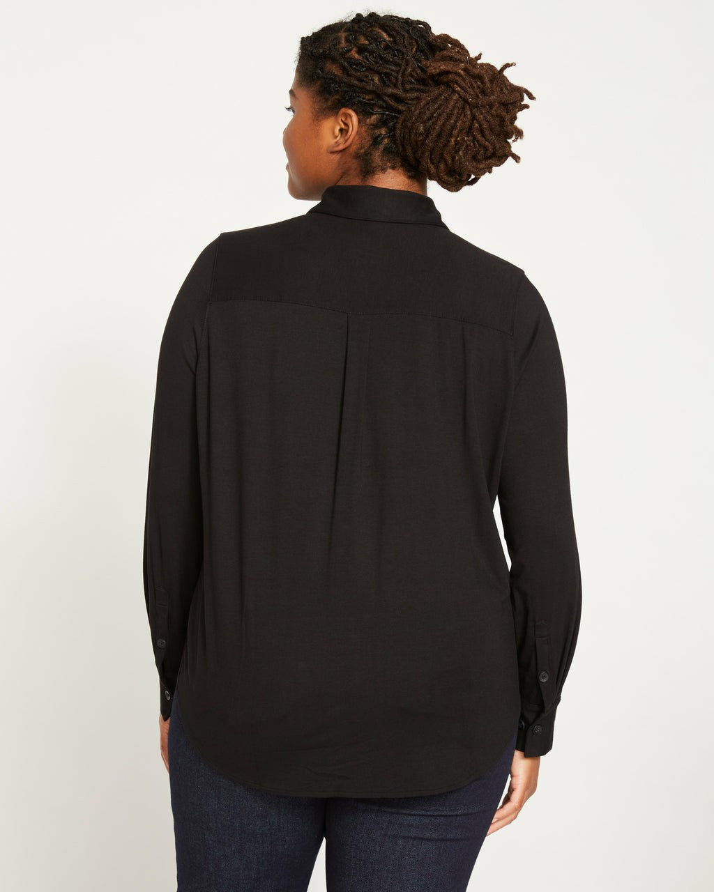 Universal Standard Elbe Liquid Jersey Shirt Classic Fit - Black