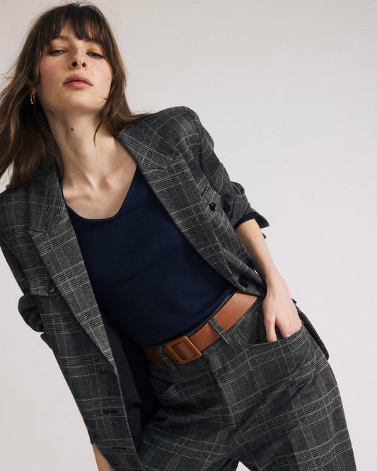 Universal Standard 4 Pocket Ponte Blazer - British Plaid