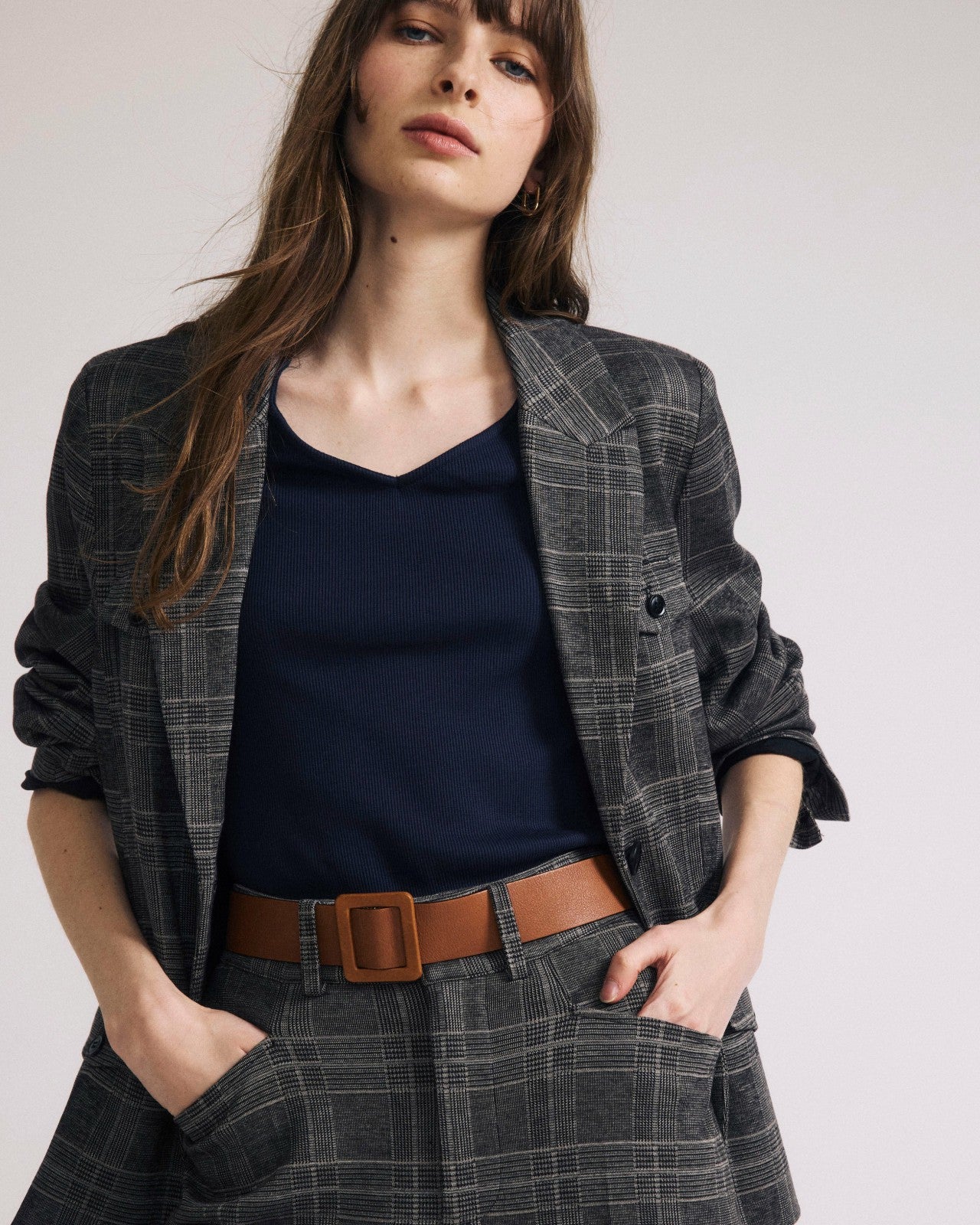 Universal Standard 4 Pocket Ponte Blazer - British Plaid