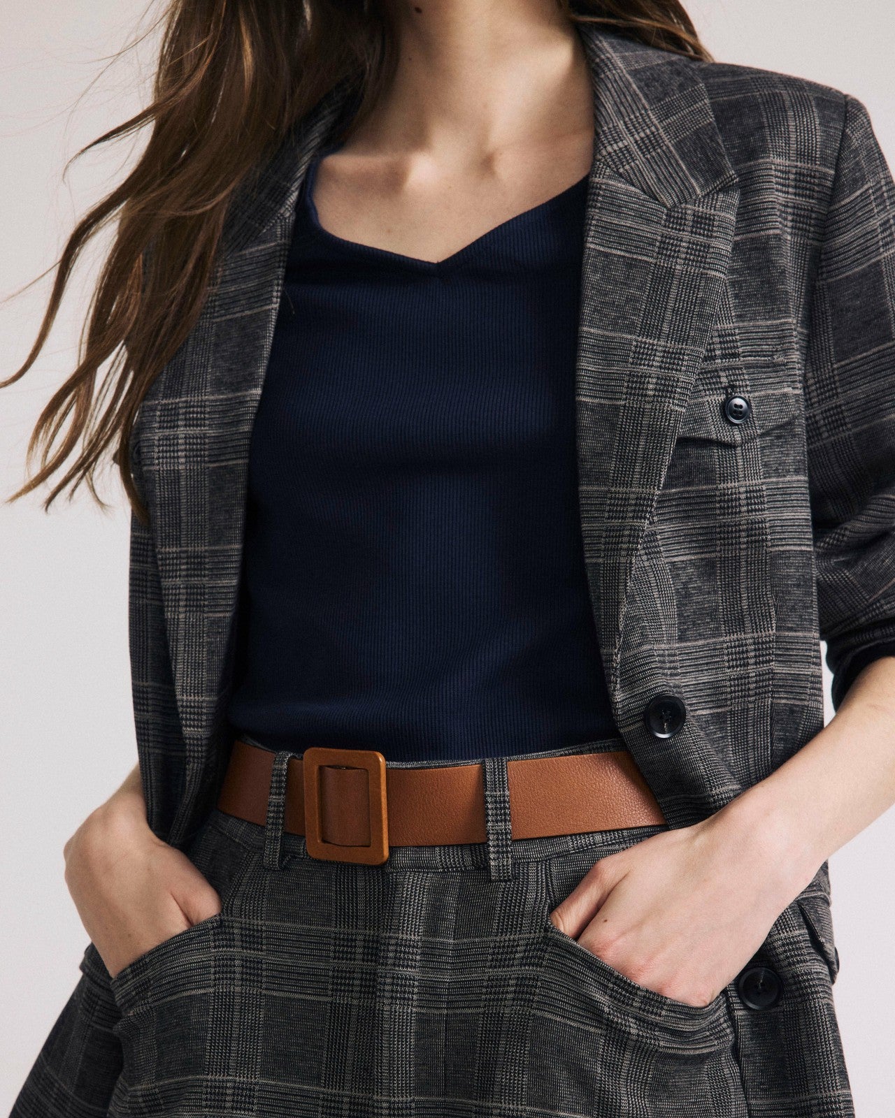 Universal Standard 4 Pocket Ponte Blazer - British Plaid
