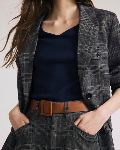 Universal Standard 4 Pocket Ponte Blazer - British Plaid