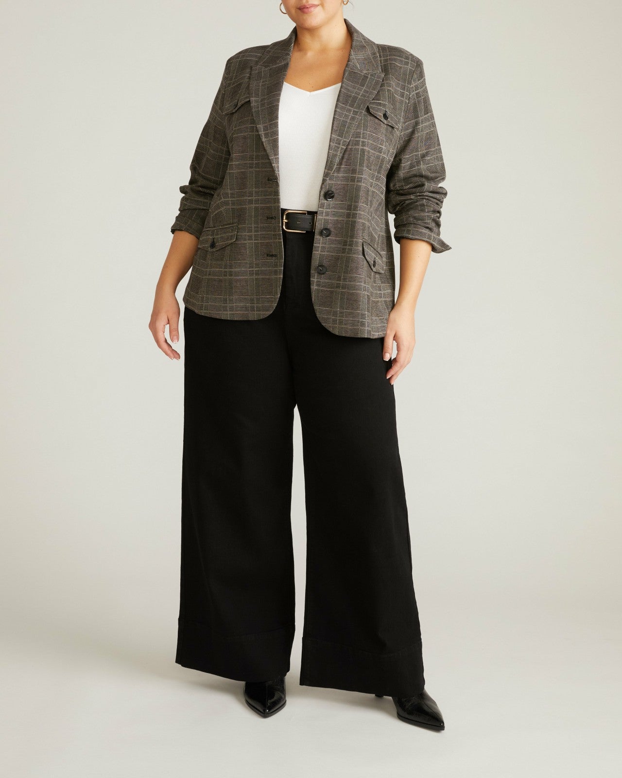 Universal Standard 4 Pocket Ponte Blazer - British Plaid