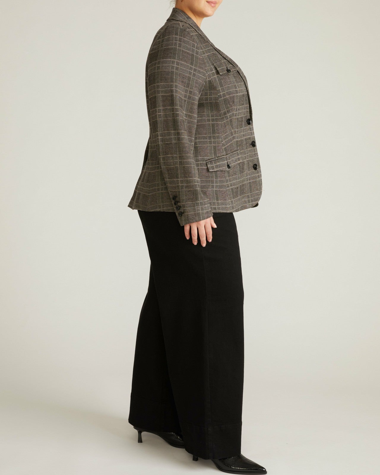 Universal Standard 4 Pocket Ponte Blazer - British Plaid