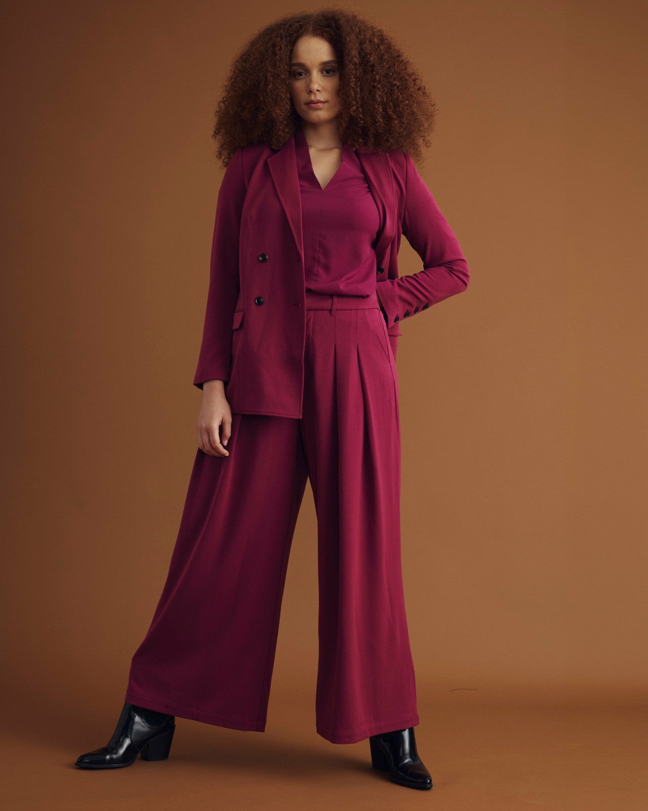 Universal Standard All Day Palais Wide Leg Pants - Goji Berry