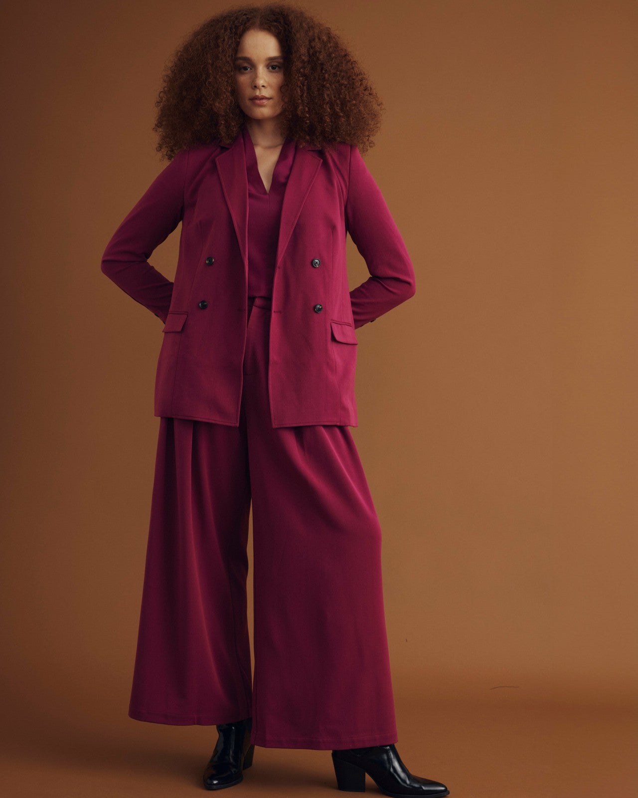 Universal Standard All Day Palais Wide Leg Pants - Goji Berry