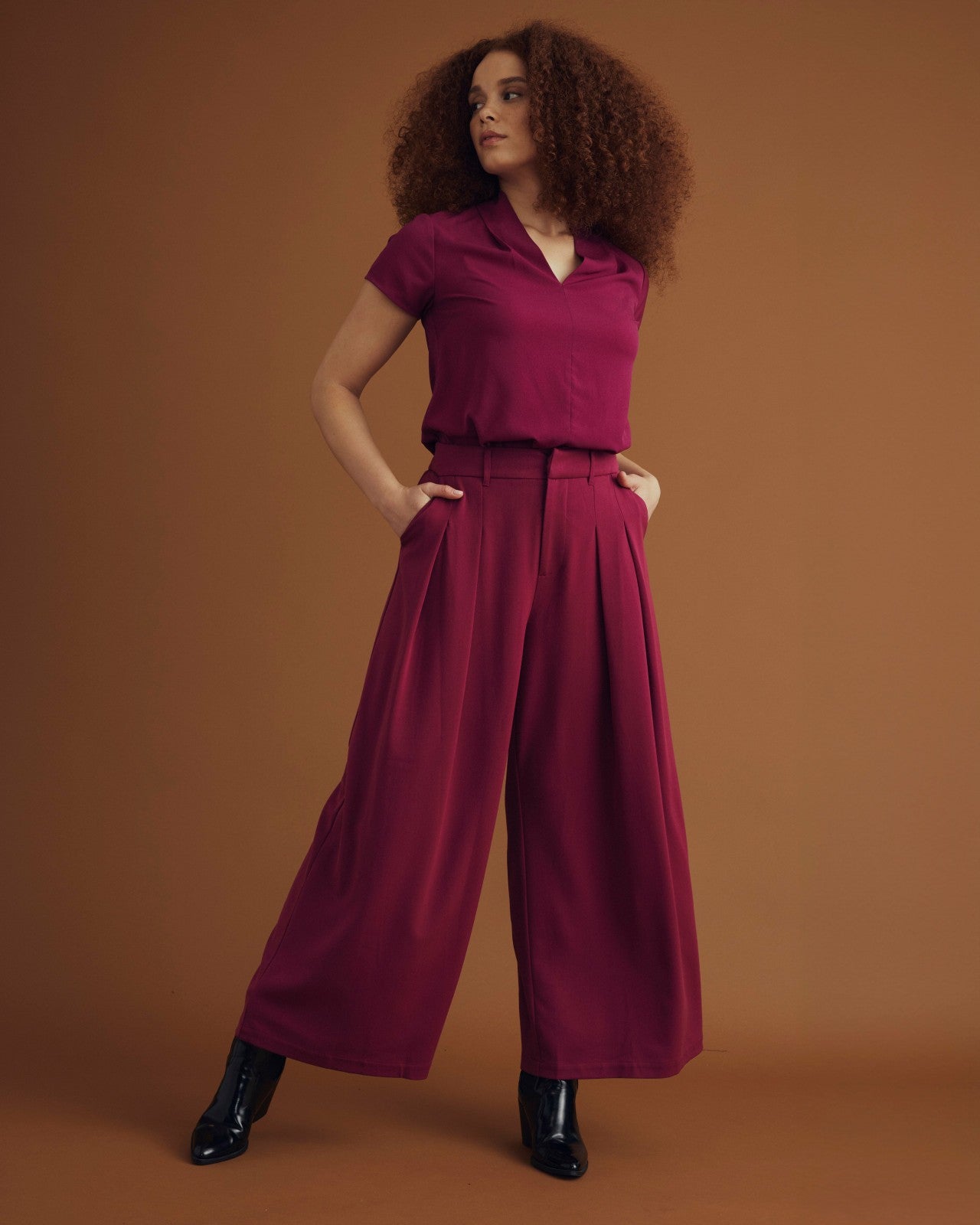 Universal Standard All Day Palais Wide Leg Pants - Goji Berry