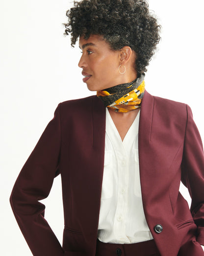 Universal Standard Lennox Collarless Ponte Blazer - Black Cherry