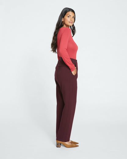 Universal Standard Audrey Tailored Ponte Pants - Black Cherry