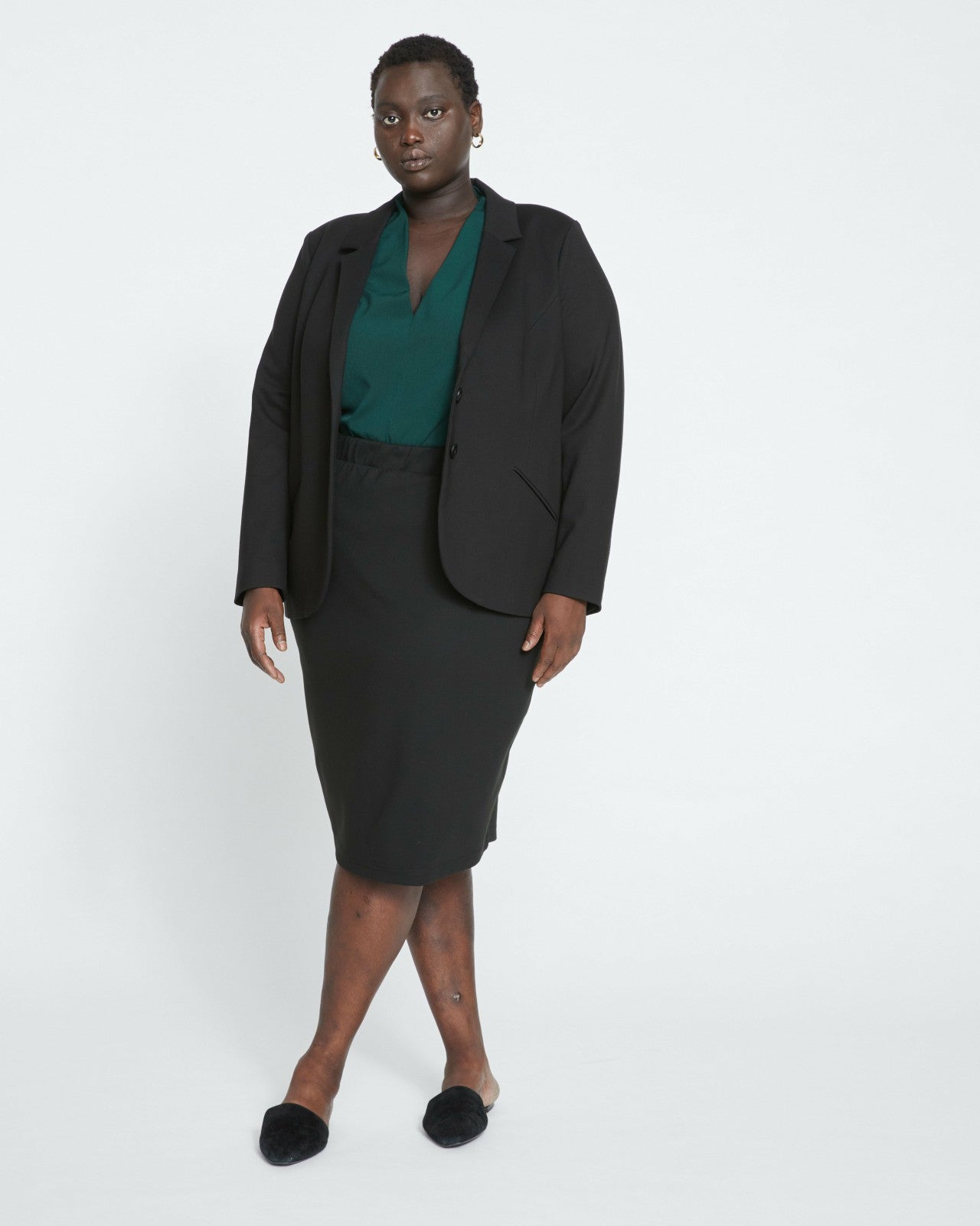 Universal Standard Beas Ponte Blazer - Black