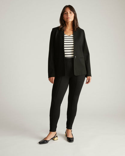 Universal Standard Lennox Collarless Ponte Blazer - Black