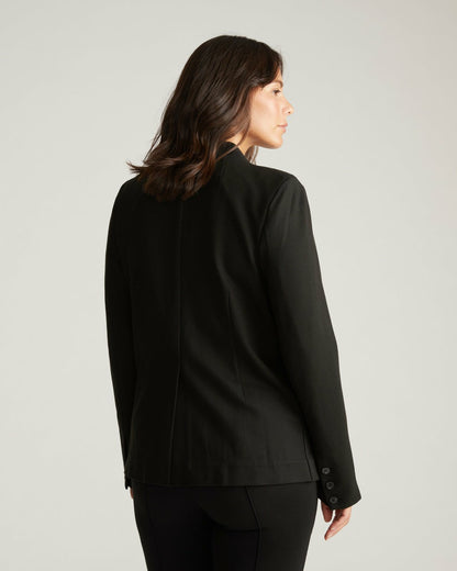 Universal Standard Lennox Collarless Ponte Blazer - Black