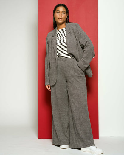 Universal Standard Beas Ponte Blazer - Herringbone Tweed