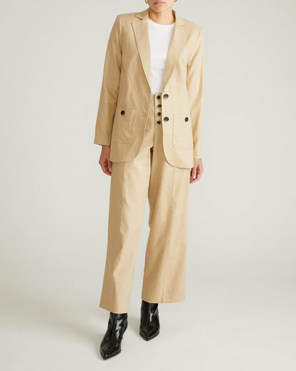 Universal Standard Coastal Linen Blend Blazer - Danish Coffee