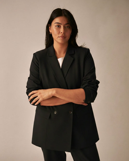 Universal Standard All Day Warren Double Breasted Blazer - Black