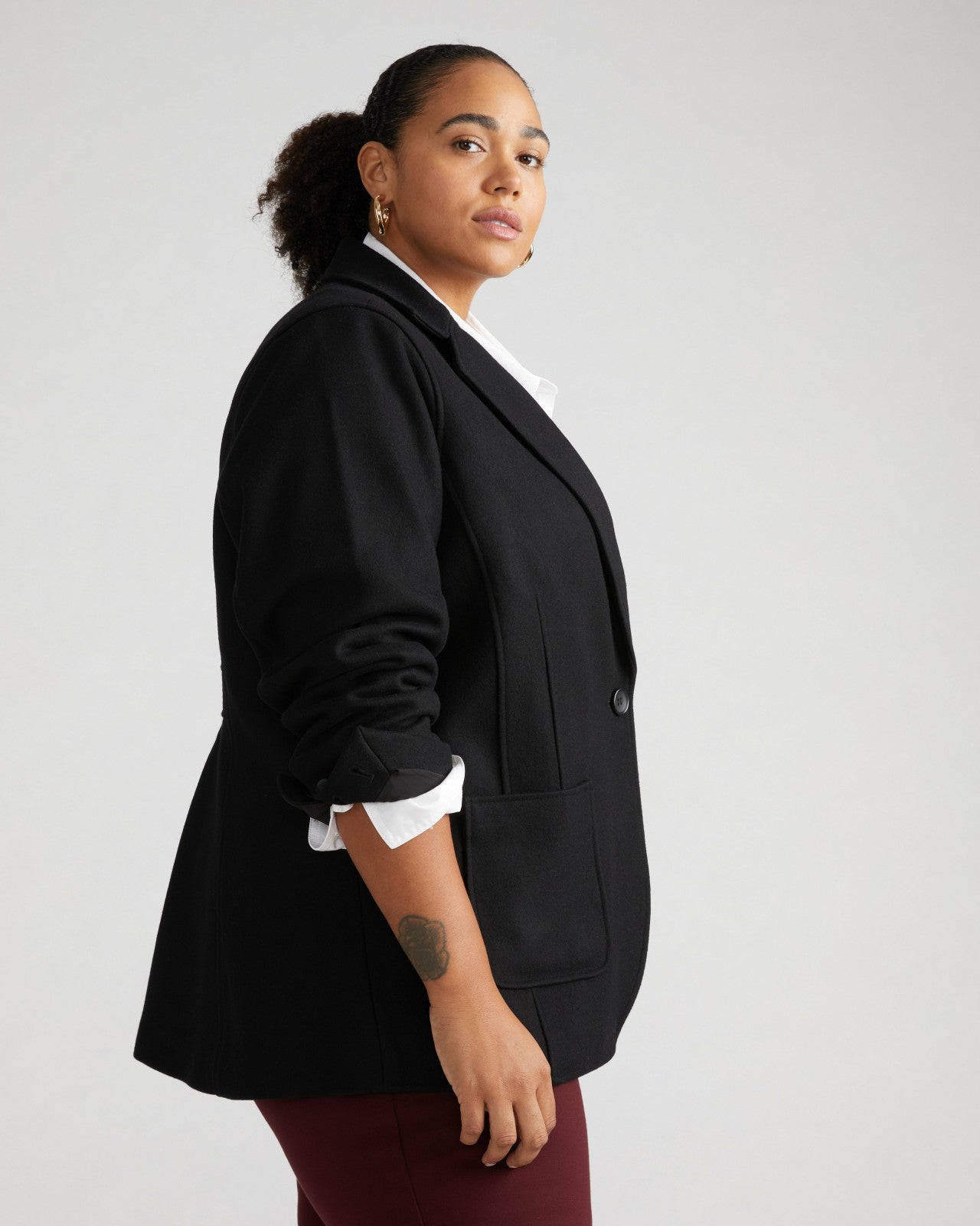 Universal Standard Kidjo Tailored Wool Jacket - Black