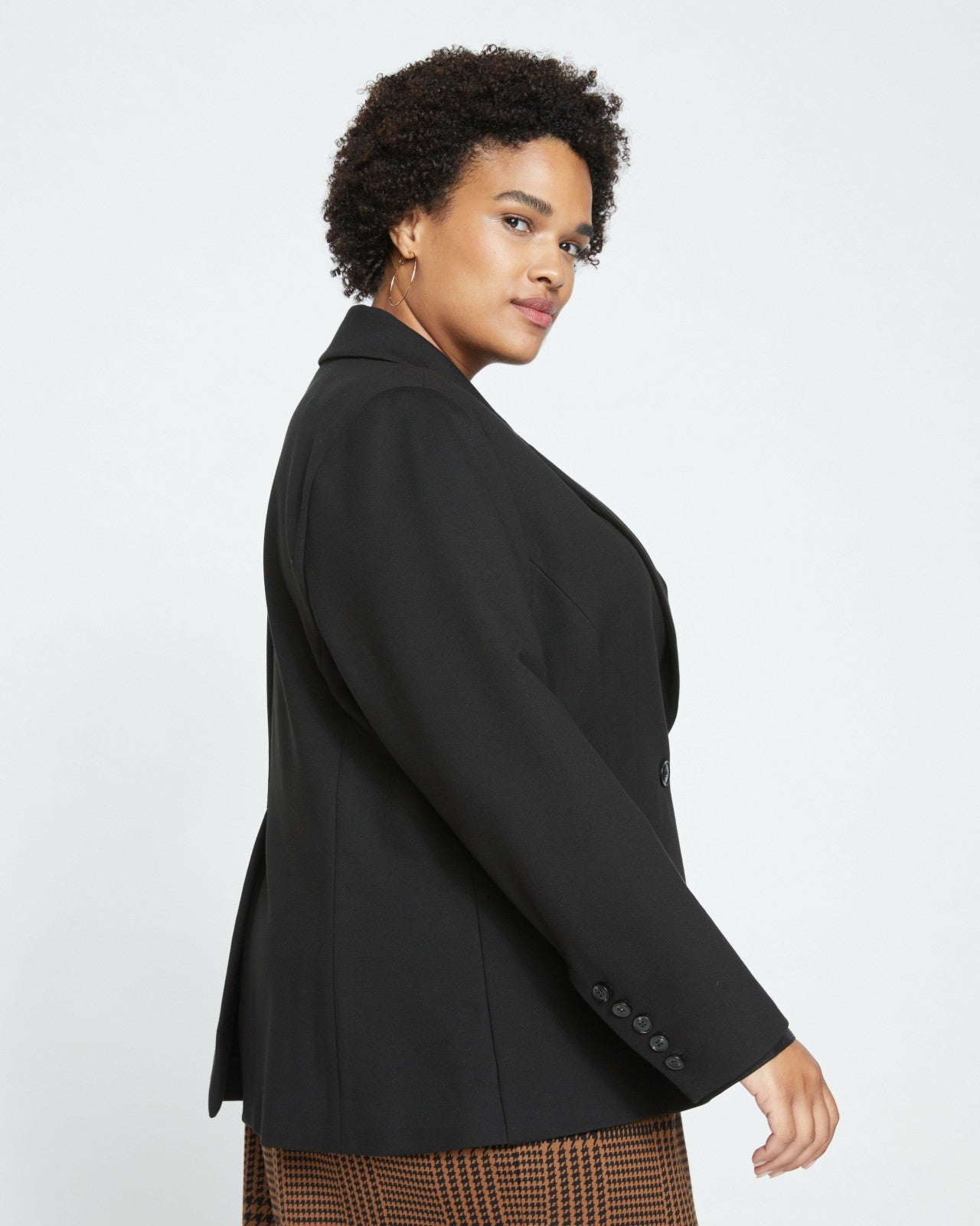 Universal Standard Bianca Double Breasted Ponte Blazer - Black