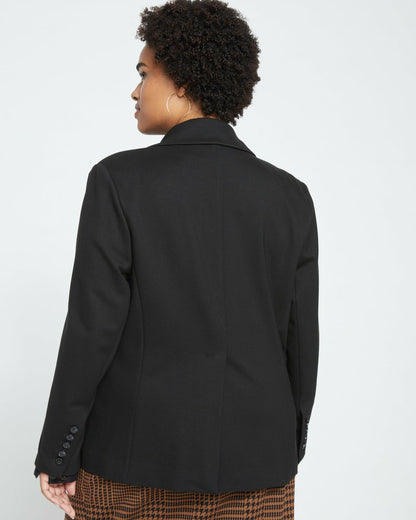Universal Standard Bianca Double Breasted Ponte Blazer - Black