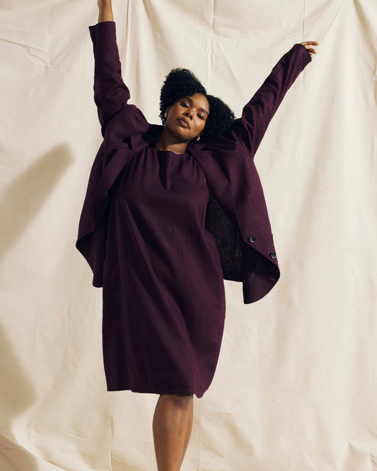 Universal Standard Coastal Linen Blend Blazer - Acai