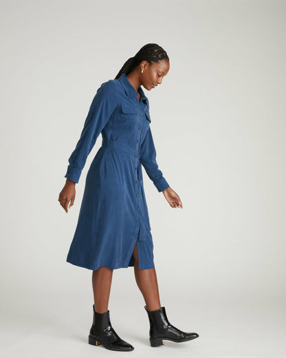 Universal Standard Cooling Stretch Cupro Savannah Dress - Pageant Blue