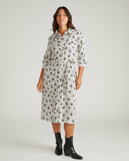 Universal Standard Cooling Stretch Cupro Savannah Dress - Vintage Daydream Print
